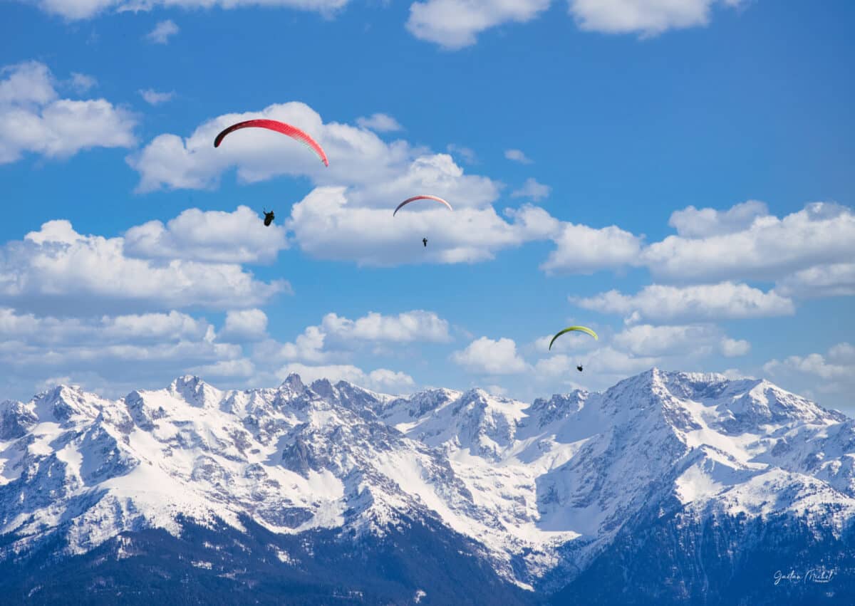 Panorama du massif de Belledonne depuis le plateau des Petites Roches, Alpes, photo à vendre en tirage