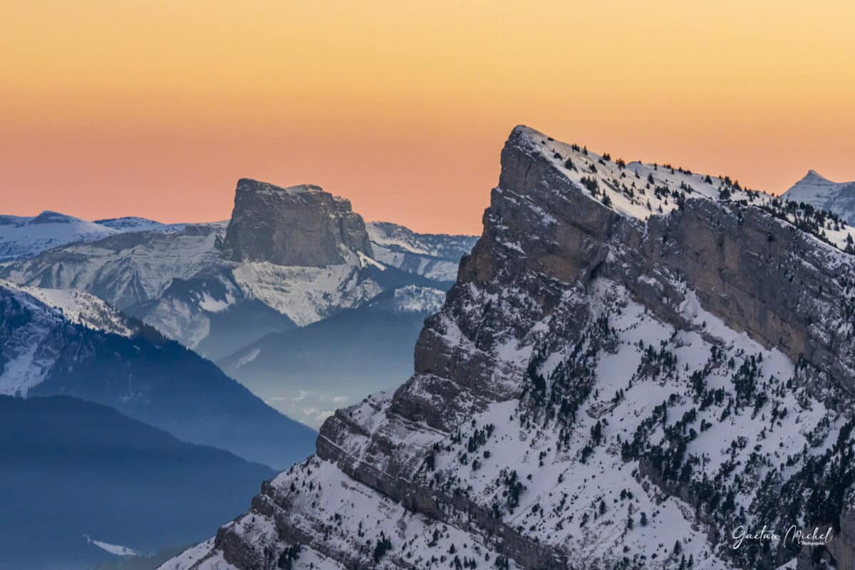 Pic Saint-Michel et Mont Aiguille dans le Vercors, paysages alpins emblématiques - Photo par Gaëtan Michel