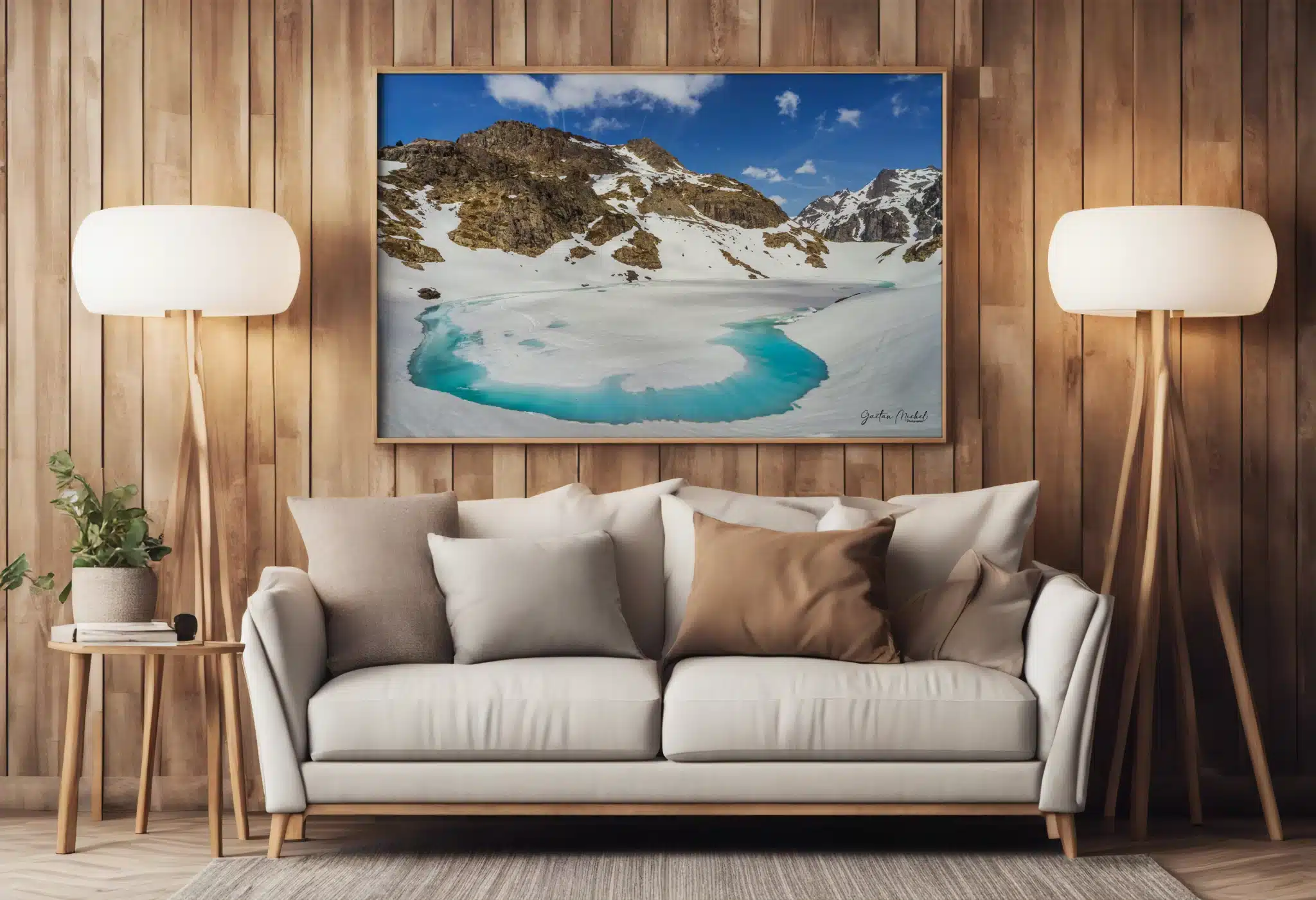 débâcle aux lacs Robert à Chamrousse, un phénomène naturel spectaculaire où la glace se fragmente au printemps. Photo encadrée Débâcle aux lacs Robert à Chamrousse avec glace en mouvement au printemps par gaëtan Michel