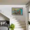 Tirage photo du lac de la Muzelle dans les Écrins, présenté dans un intérieur Tirage photo du lac de la Muzelle dans les Écrins présenté dans un intérieur